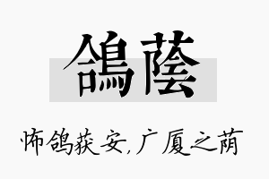 鸽荫名字的寓意及含义