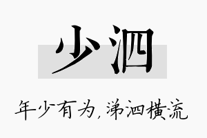 少泗名字的寓意及含义