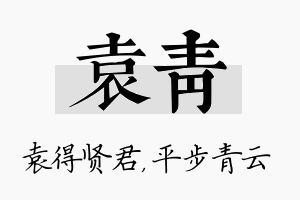 袁青名字的寓意及含义