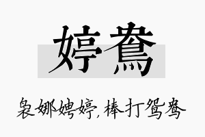 婷鸯名字的寓意及含义