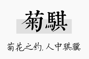 菊骐名字的寓意及含义