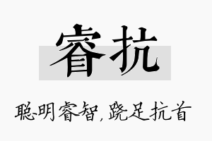 睿抗名字的寓意及含义