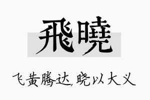 飞晓名字的寓意及含义