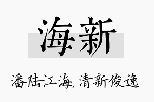 海新名字的寓意及含义