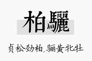 柏骊名字的寓意及含义