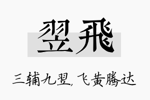 翌飞名字的寓意及含义