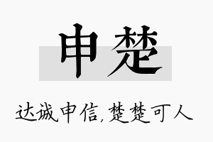 申楚名字的寓意及含义