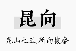 昆向名字的寓意及含义