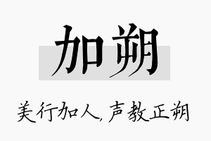 加朔名字的寓意及含义