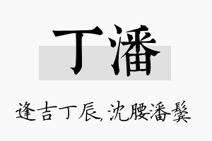 丁潘名字的寓意及含义