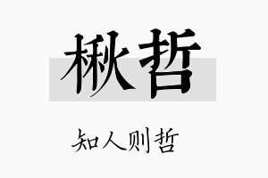 楸哲名字的寓意及含义