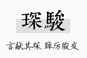 琛骏名字的寓意及含义