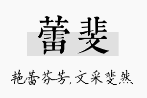 蕾斐名字的寓意及含义