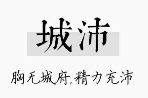 城沛名字的寓意及含义