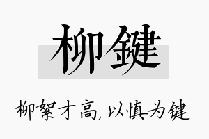 柳键名字的寓意及含义