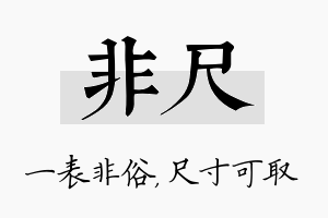 非尺名字的寓意及含义