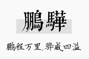 鹏骅名字的寓意及含义