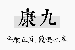 康九名字的寓意及含义