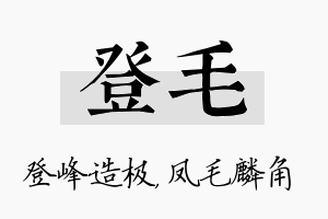 登毛名字的寓意及含义