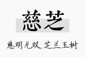 慈芝名字的寓意及含义