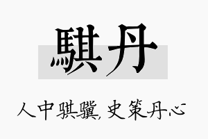 骐丹名字的寓意及含义