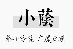 小荫名字的寓意及含义