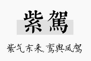 紫驾名字的寓意及含义