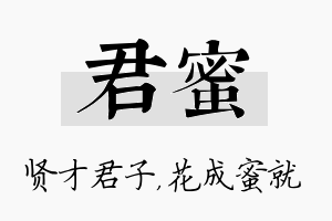 君蜜名字的寓意及含义