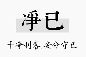 净已名字的寓意及含义