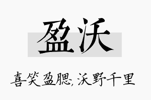 盈沃名字的寓意及含义