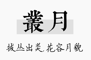 丛月名字的寓意及含义