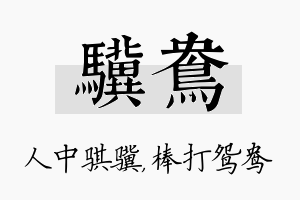 骥鸯名字的寓意及含义