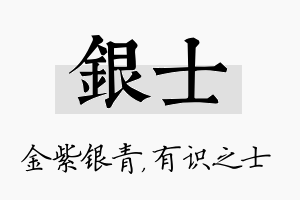 银士名字的寓意及含义