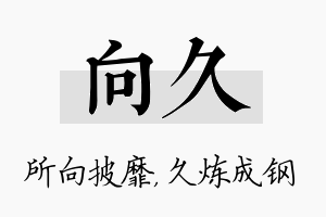 向久名字的寓意及含义