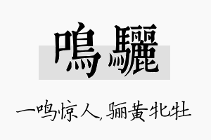 鸣骊名字的寓意及含义