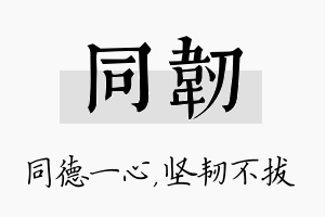 同韧名字的寓意及含义