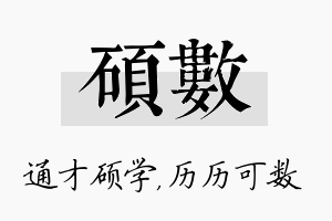 硕数名字的寓意及含义