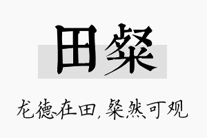 田粲名字的寓意及含义