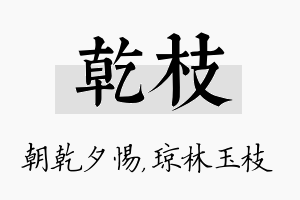 乾枝名字的寓意及含义