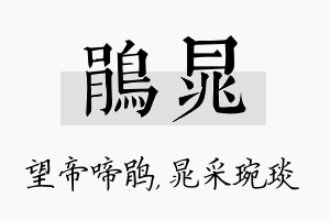 鹃晁名字的寓意及含义