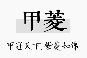 甲菱名字的寓意及含义