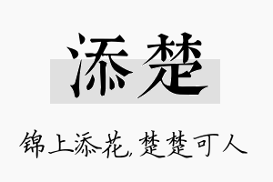 添楚名字的寓意及含义