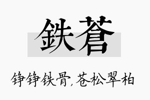 铁苍名字的寓意及含义