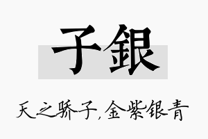 子银名字的寓意及含义