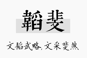 韬斐名字的寓意及含义