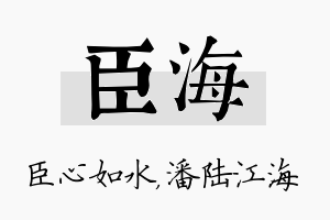 臣海名字的寓意及含义