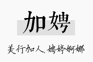 加娉名字的寓意及含义