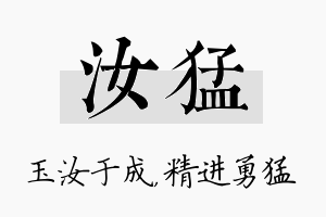 汝猛名字的寓意及含义