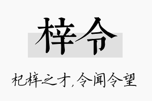 梓令名字的寓意及含义