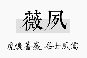 薇夙名字的寓意及含义